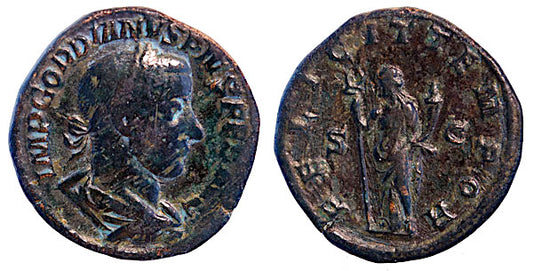 GORDIAN III, FELICITY, SESTERTIUS