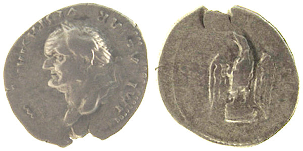 VESPASIAN, EAGLE STANDING,DENARIUS