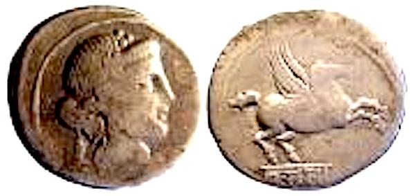 Q TITUS, PEGASUS, DENARIUS