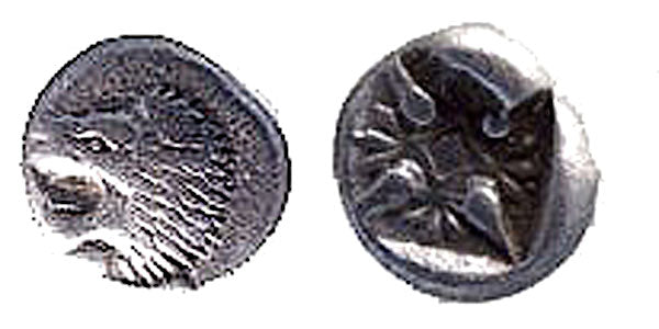 SATRAPS of CARIA, IONA NILETUS, INCUSE STAR, OBOL