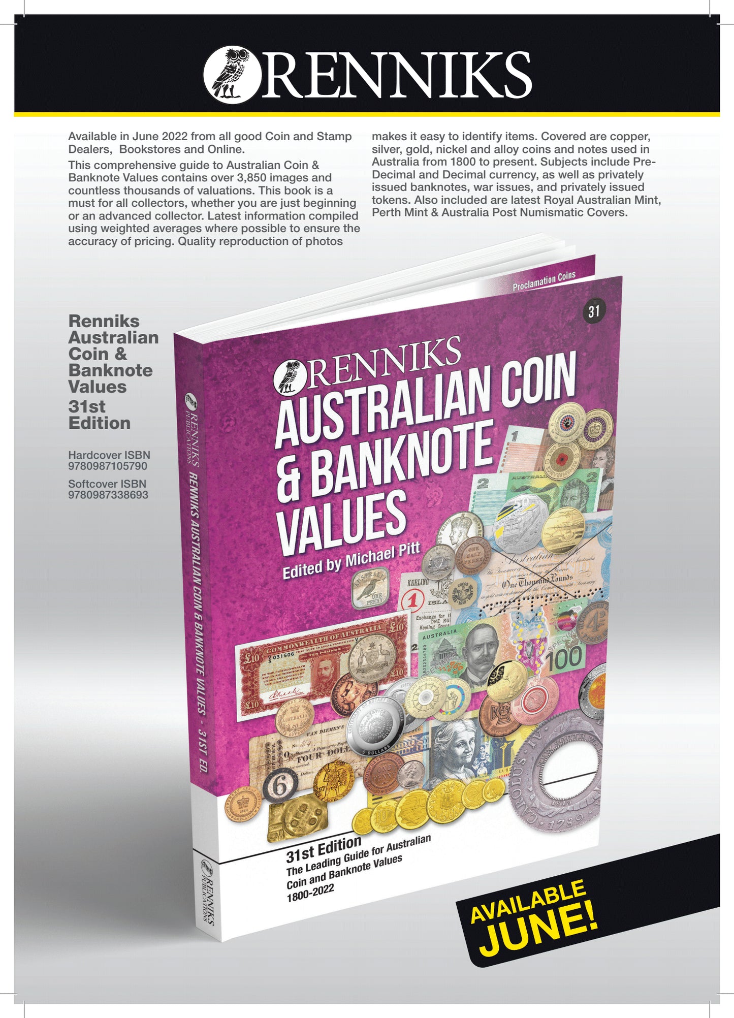 RENNIKS, AUSTRALIAN COIN & BANKNOTE VALUES,  31ST ED.