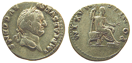 VESPASIAN, PONTIF, DENARIUS