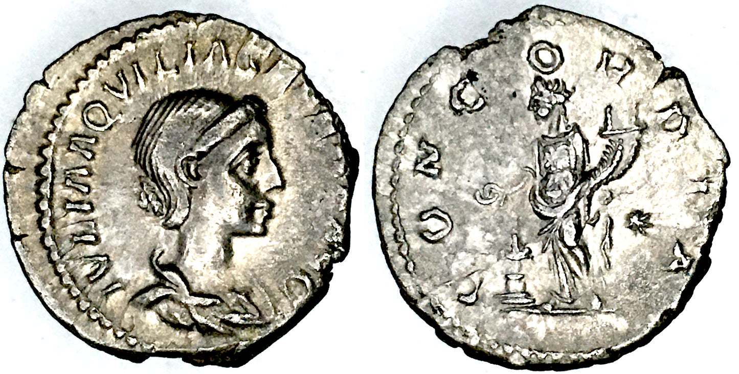 AQUILIA SEVERA, CONCORDIA, DENARIUS