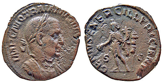 TRAJAN DECIUS, GENIUS, SESTERTIUS