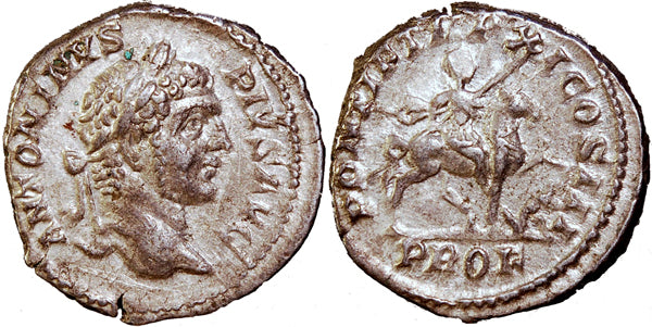 CARACALLA/HORSEBACK/ DENARIUS