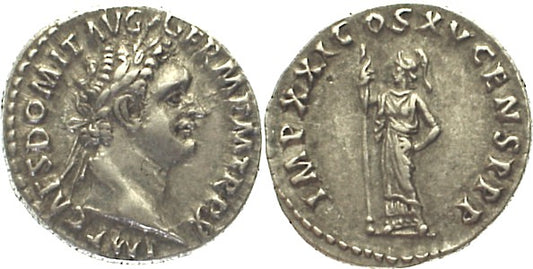 DOMITIAN, MINERVA, DENARIUS