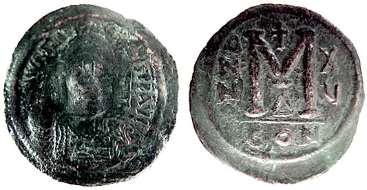 JUSTINIAN 1, LARGE M, AE41mm