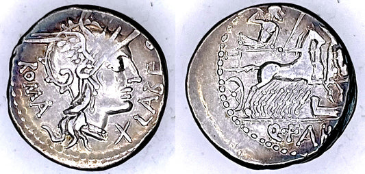 AR DENARIUS, Q FABIUS LABEO, JUPITER