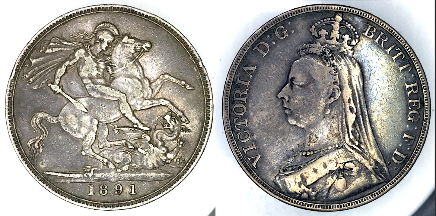 GREAT BRITAIN, VICTORIA, ST GEORGE AND THE DRAGON, CROWN, 1891