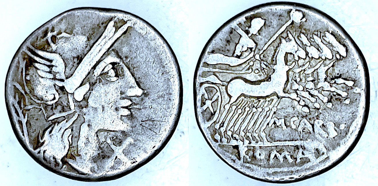 ROMAN REPUBLIC, M. CARBO, QUADRIGA