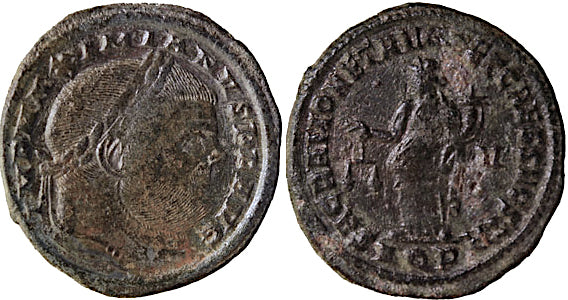 MAXIMIANUS, SACRA MONETA, FOLLIS