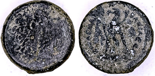 PTOLEMY III EVERGETES I, AE, CLOSED WING EAGLE LEFT